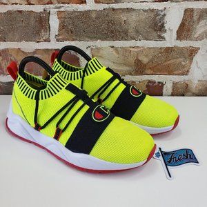Champion Rally Hype Lo Youth Size 7Y Athletic Sneakers Volt Yellow/ Black NEW